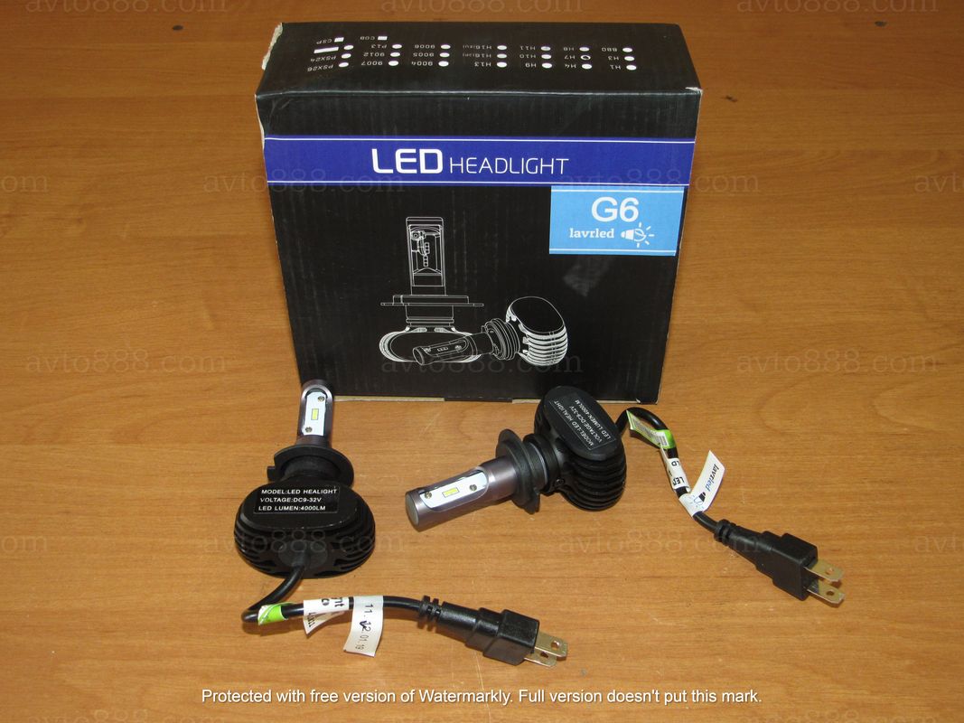 Лампочка 12v Н7 LED-G6 lavrled 6500 K (MonoLED) 32W 4000 Lumen   (гарант.=1рік)