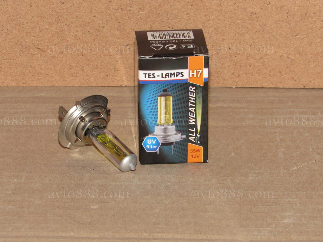 Лампочка 12v Н7 55W Tes-lamps жовта