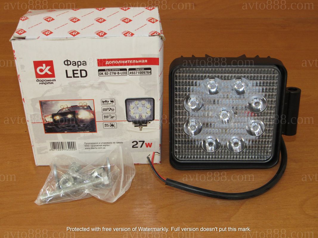 Фара  UNI 27W додатк. LED ДК