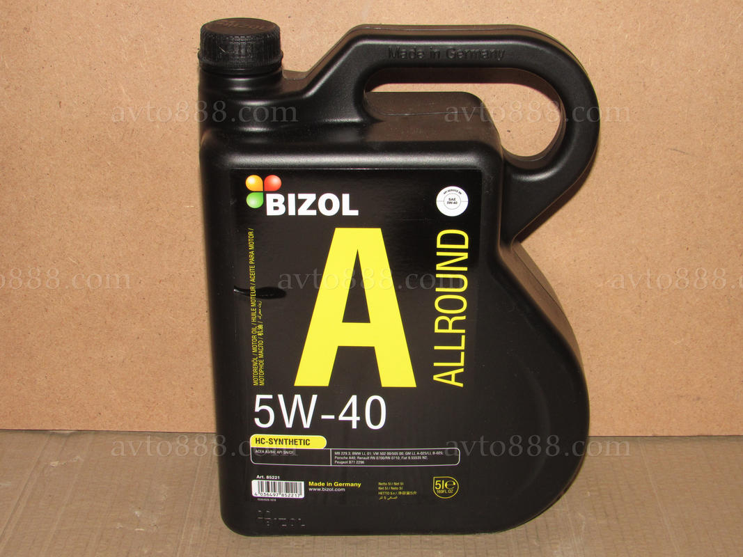 Масло  5w40 BIZOL Allround 5л   -стара Protect-