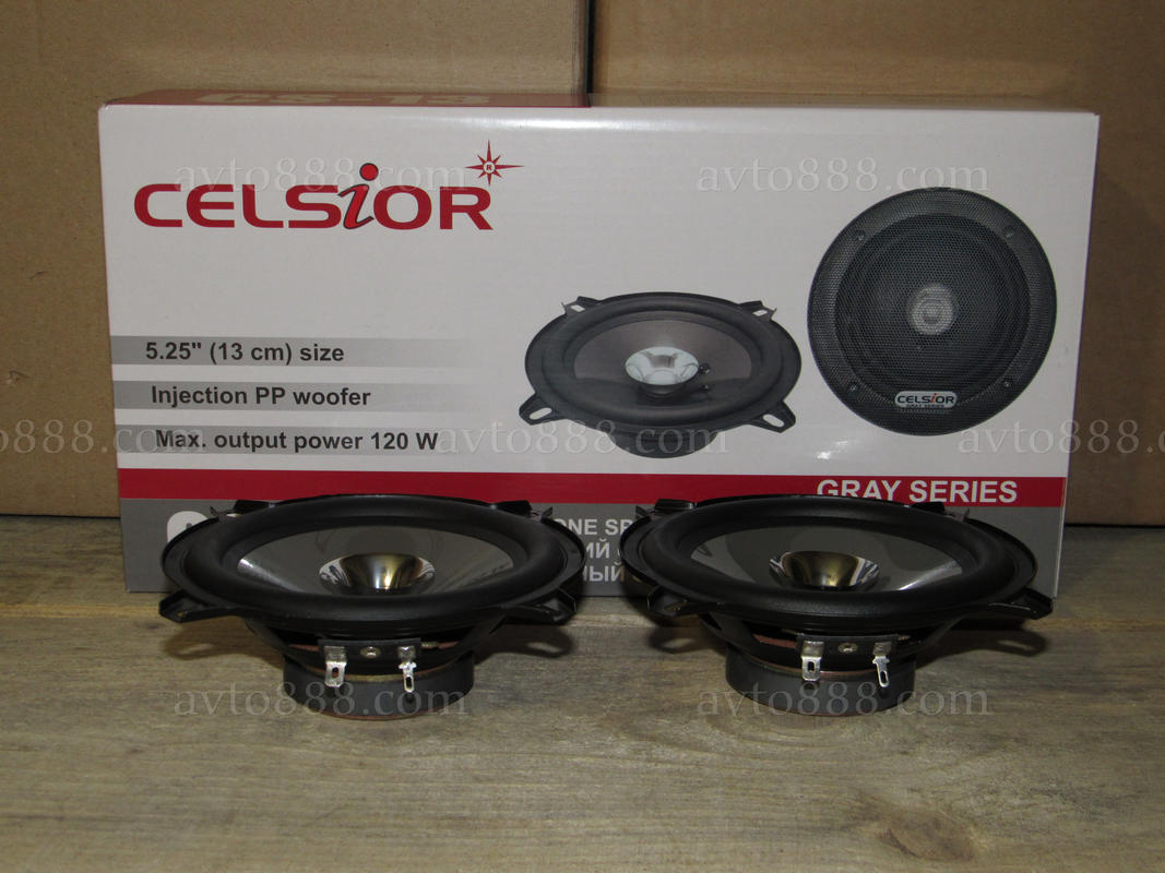 колонки "Celsior" Gray  5.25" 120 Вт широкополосн.