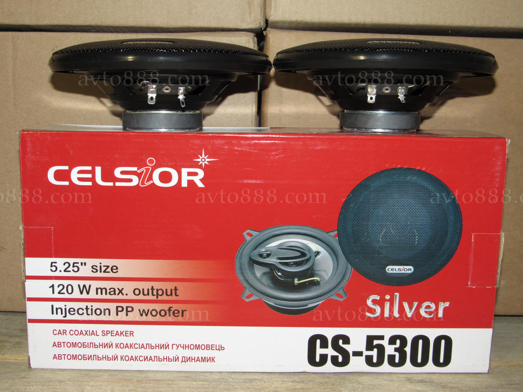 колонки "Celsior" Silver  5.25" 120 Вт/3-пол. чорн./сір. Динамик