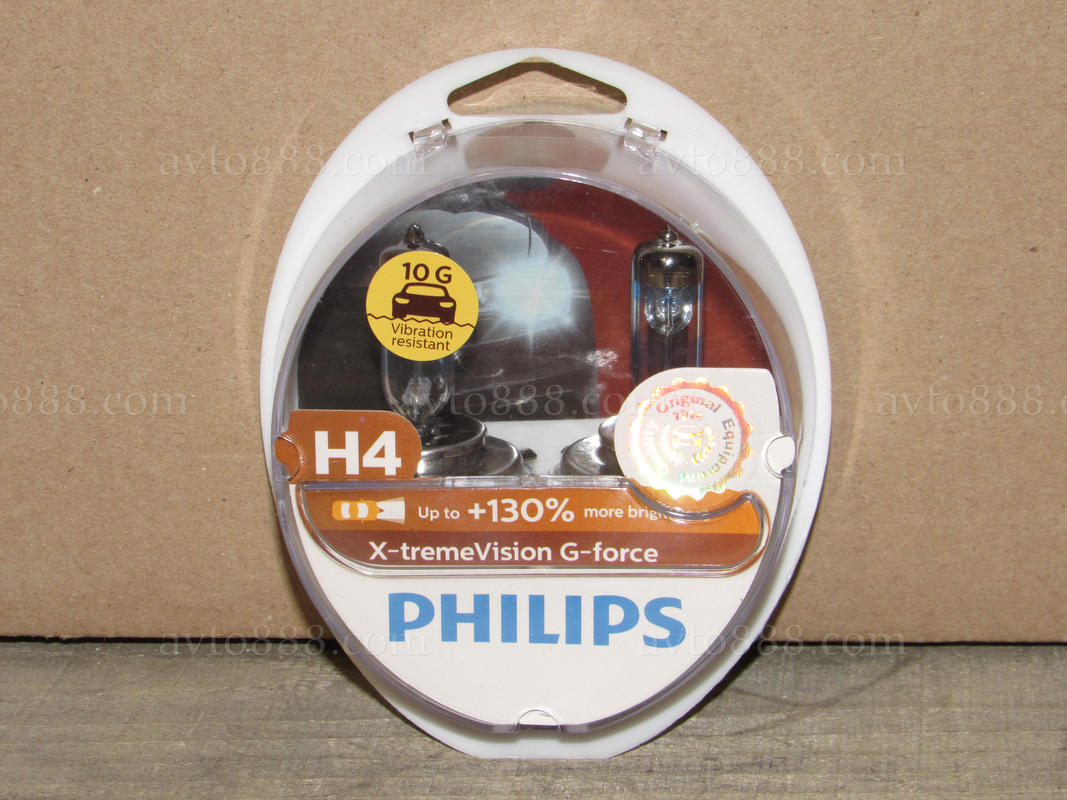 лампочка 12v Н4 P43 60/55W к-кт "Philips" +130% G-Forse