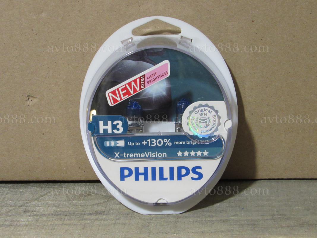 лампочка 12v Н3 55W к-кт "Philips" +130% X-tremeVision