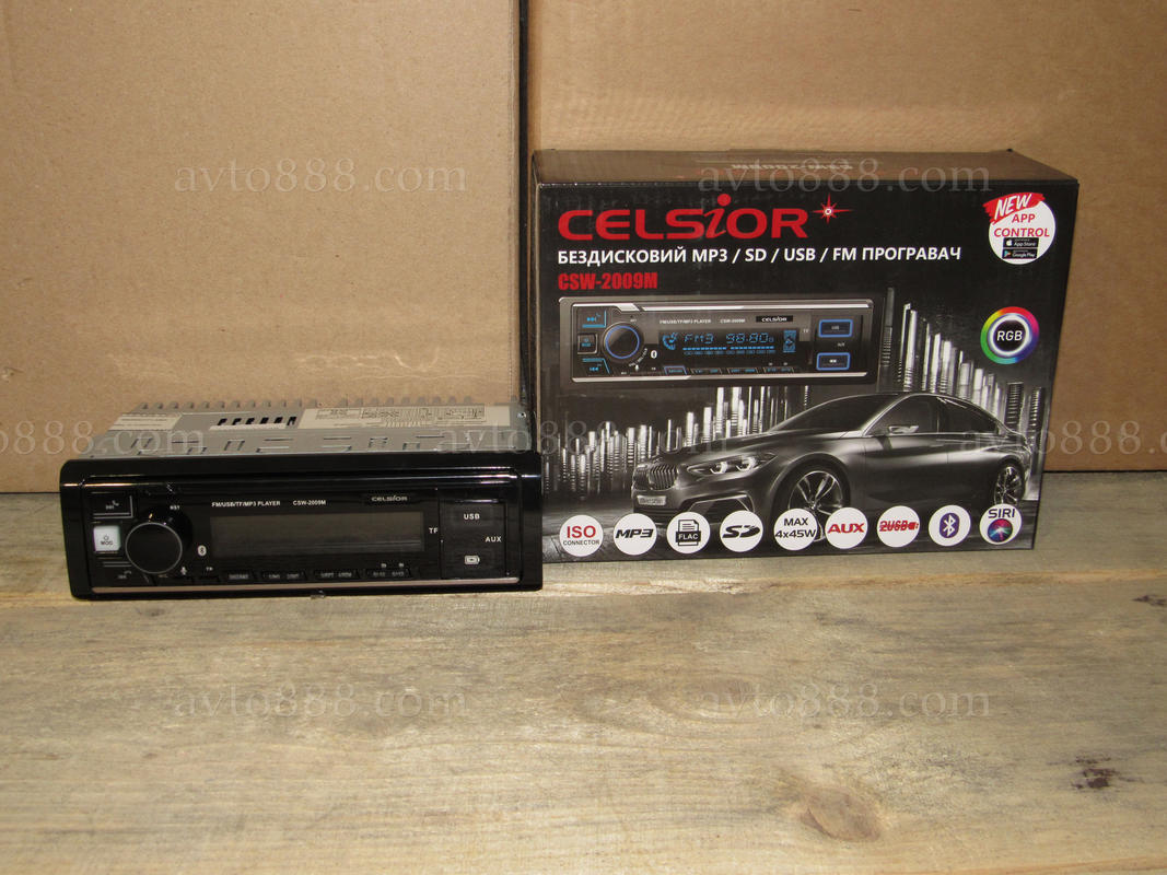 магнитофон "Celsior" CSW-2009M MP3/USB+USB Charge/MicroSD/ISO/доп. разъем/BlueTooth   -7кольор. підсв.-