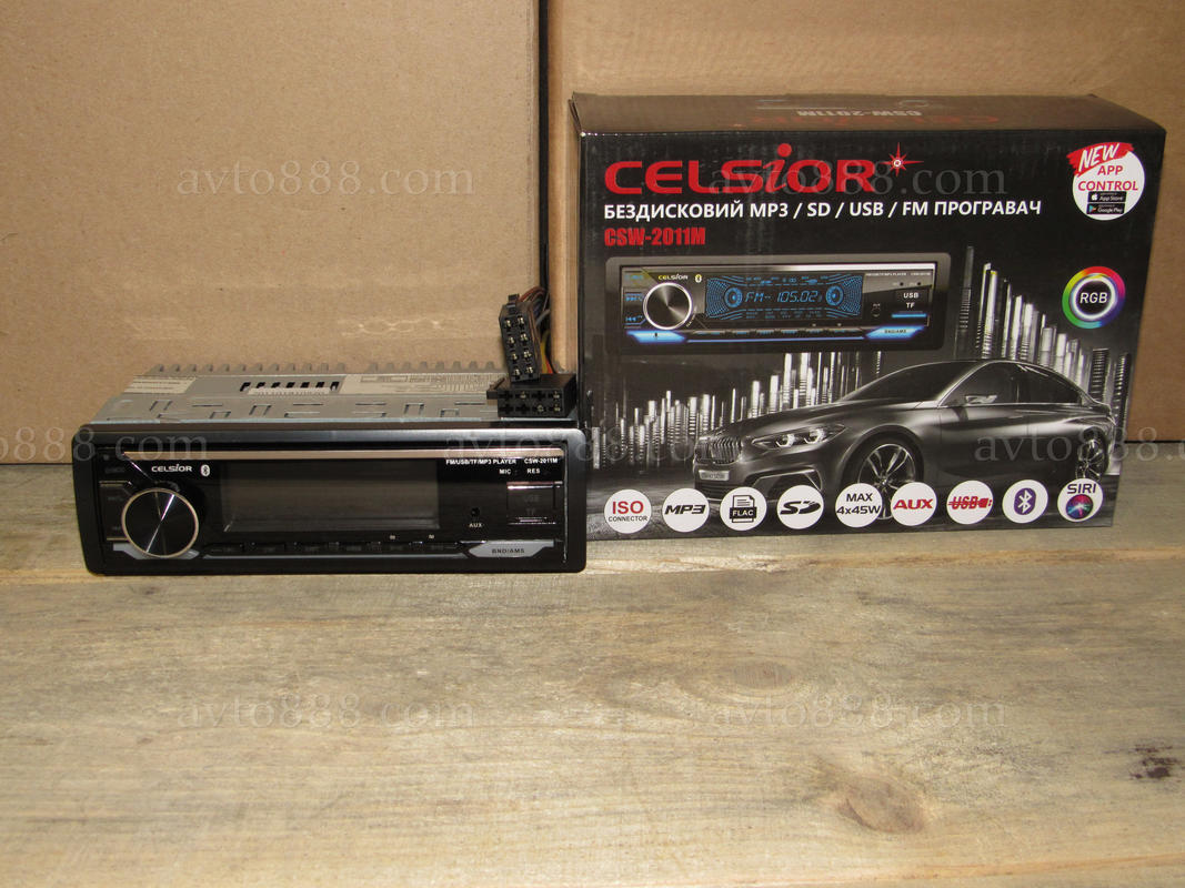 магнитофон "Celsior" CSW-2011M MP3/USB+USB Charge/MicroSD/ISO/доп. разъем/BlueTooth   -7кольор. підсв.-
