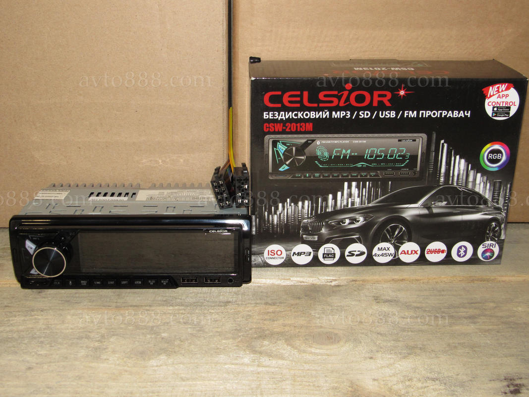 магнитофон "Celsior" CSW-2013M MP3/USB+USB Charge/MicroSD/ISO/доп. разъем/BlueTooth   -7кольор. підсв.-