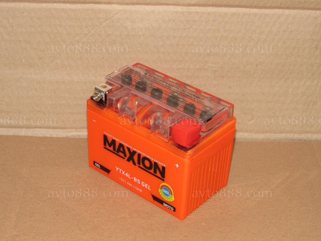 АКБ МОТО 12V  4A GEL низьк. "Mega Power"  -top-