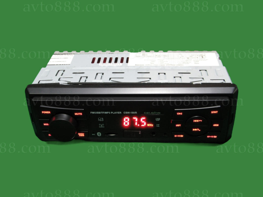 магнитофон "Celsior" CSW- 180R MP3/USB/MicroSD/ISO/доп. разъем/BlueTooth красная подсв.