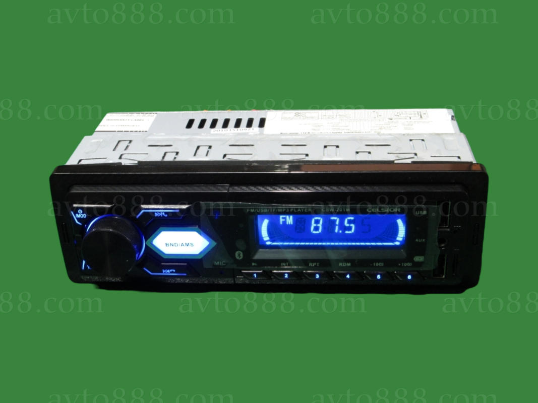 магнитофон "Celsior" CSW- 201M MP3/USB+USB Charge/MicroSD/ISO/доп. разъем/BlueTooth 7-цв. подсв.