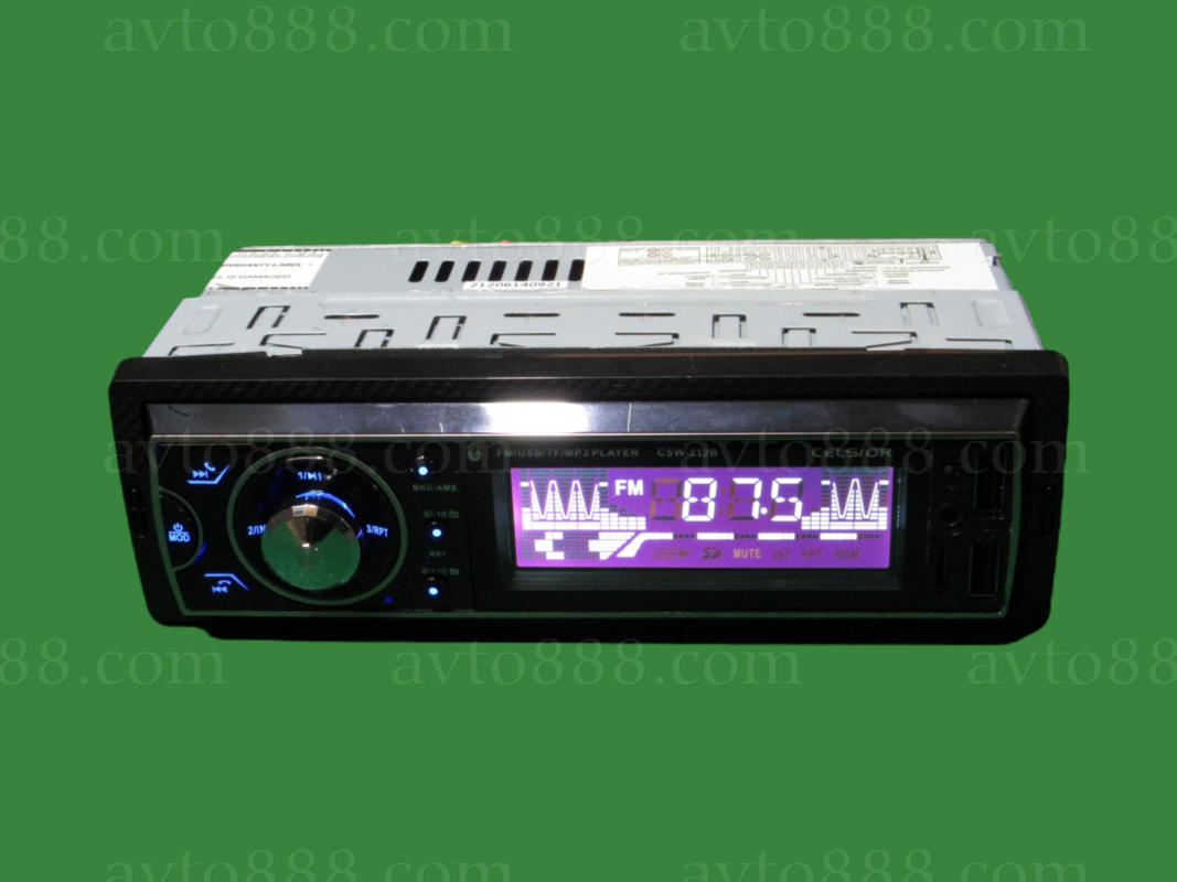 магнитофон "Celsior" CSW- 212B MP3/USB+USB Charge/MicroSD/ISO/доп. разъем/BlueTooth синяя подсв.