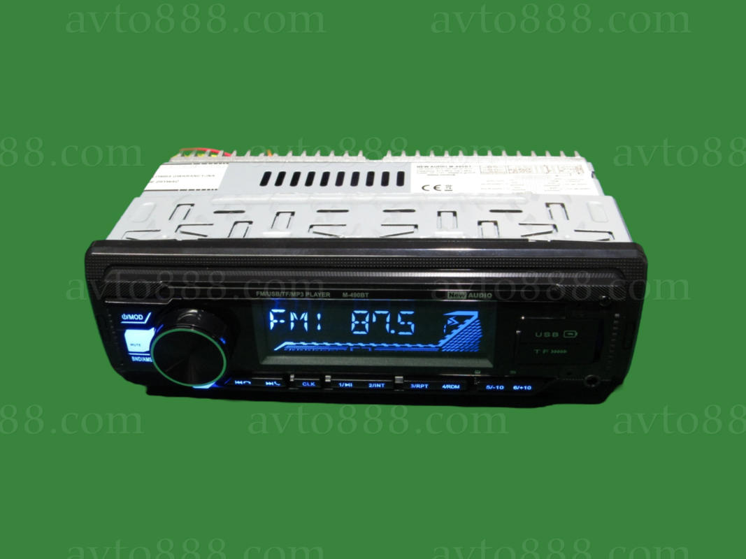 магнитофон "New Audio" M490BT MP3/USB+USB Charge/MicroSD/ISO/доп. разъем/BlueTooth/пульт 7-цв. подсв.