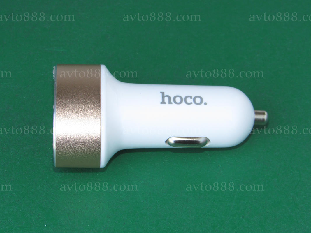 зарядка телефона автомоб. Hoco Z26 high praise dual port car charger with digital display 2USB 2.1A White