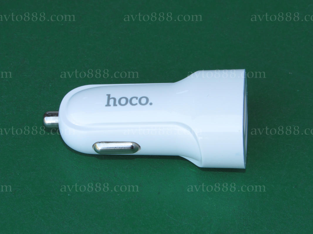 зарядка телефона автомоб. Hoco Z2A two-port car charger 2USB 2.4A White