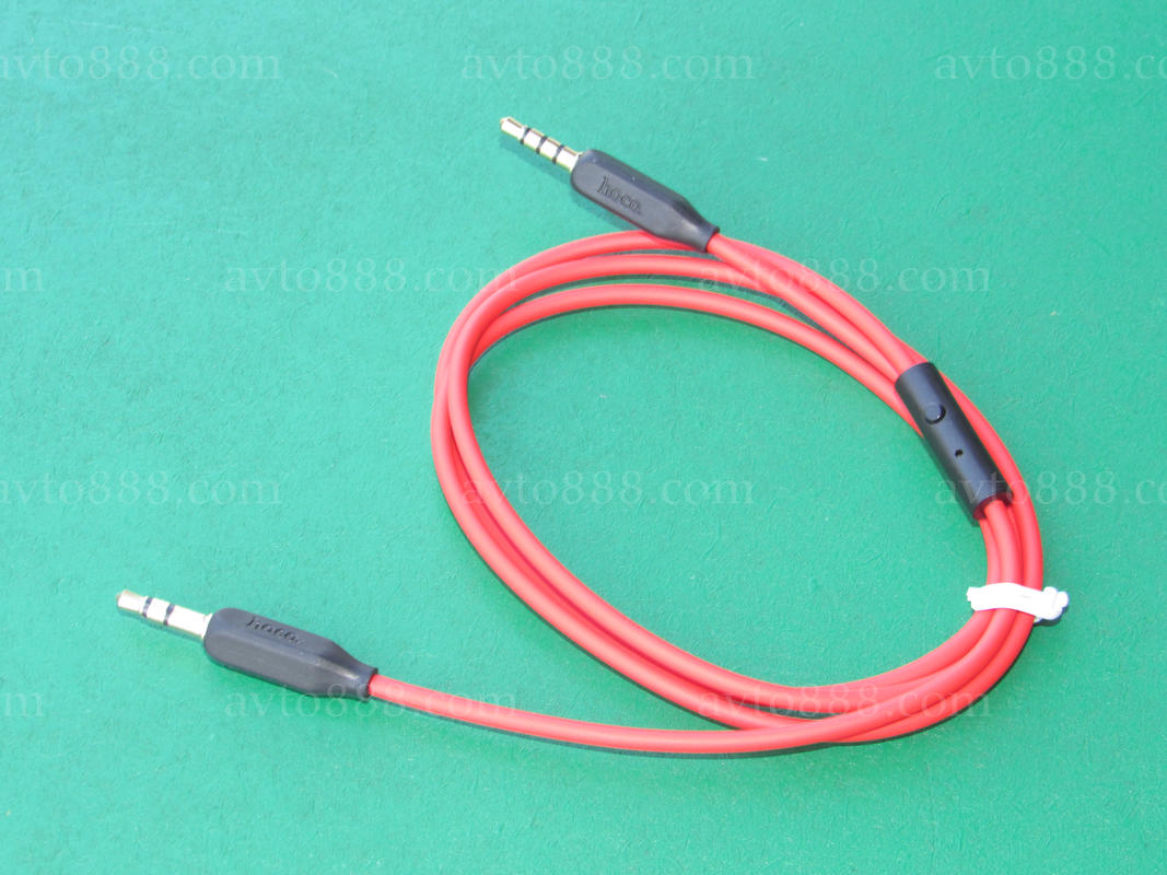 кабель Hoco UPA12 AUX audio cable(with mic) Red