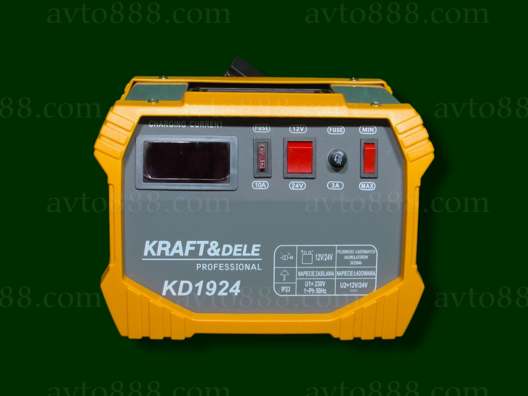 зарядний пристрій  12-24в для гелевих+електроліт АКБ "Kraft" 30-250Ah, 230v
