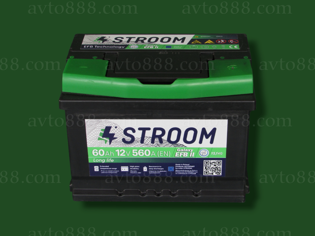 АКБ  60 R+ 560A "Stroom"-EFB   -Start Stop-
