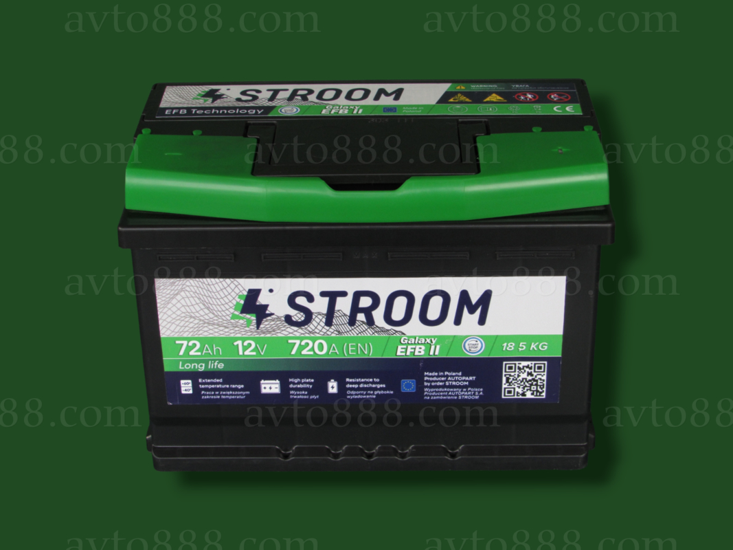 АКБ  72 R+ 720A "Stroom"-EFB   -Start Stop-