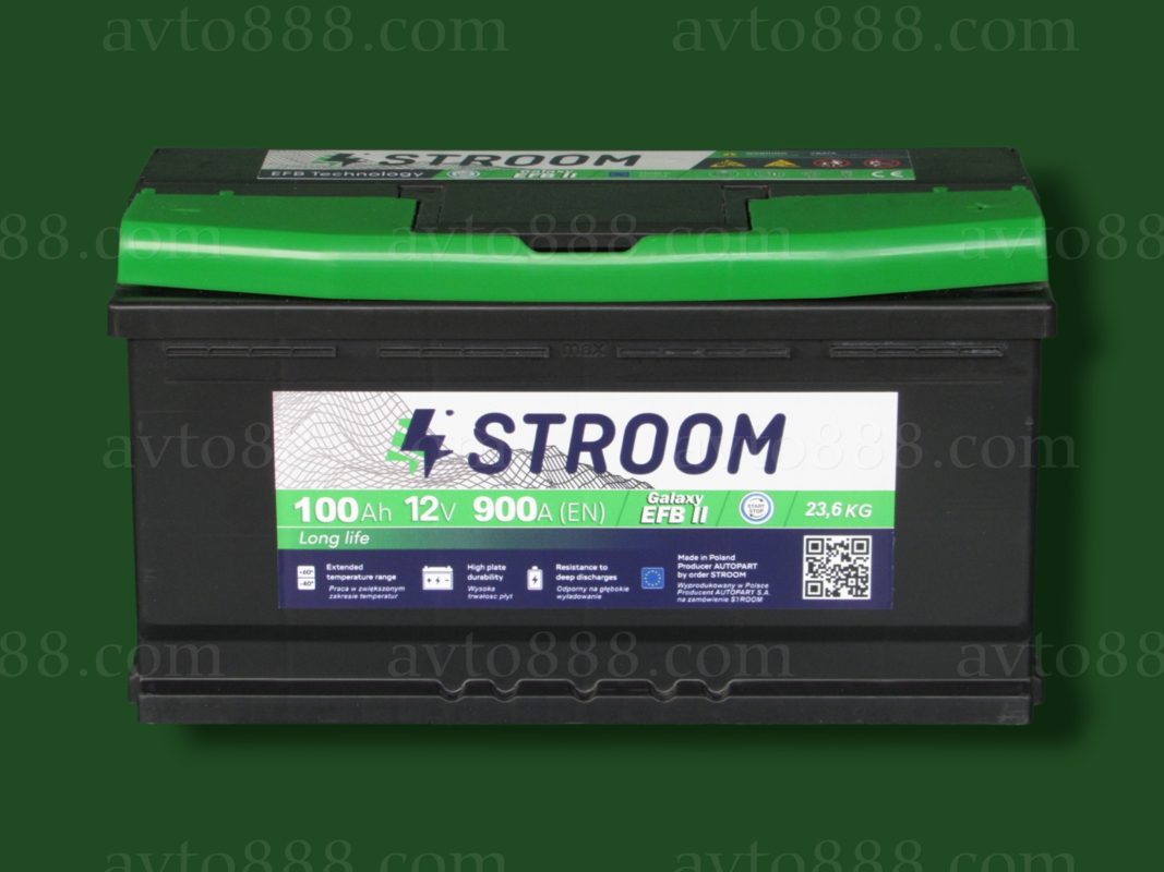 АКБ 100 R+ 900A "Stroom"-EFB   -Start Stop-