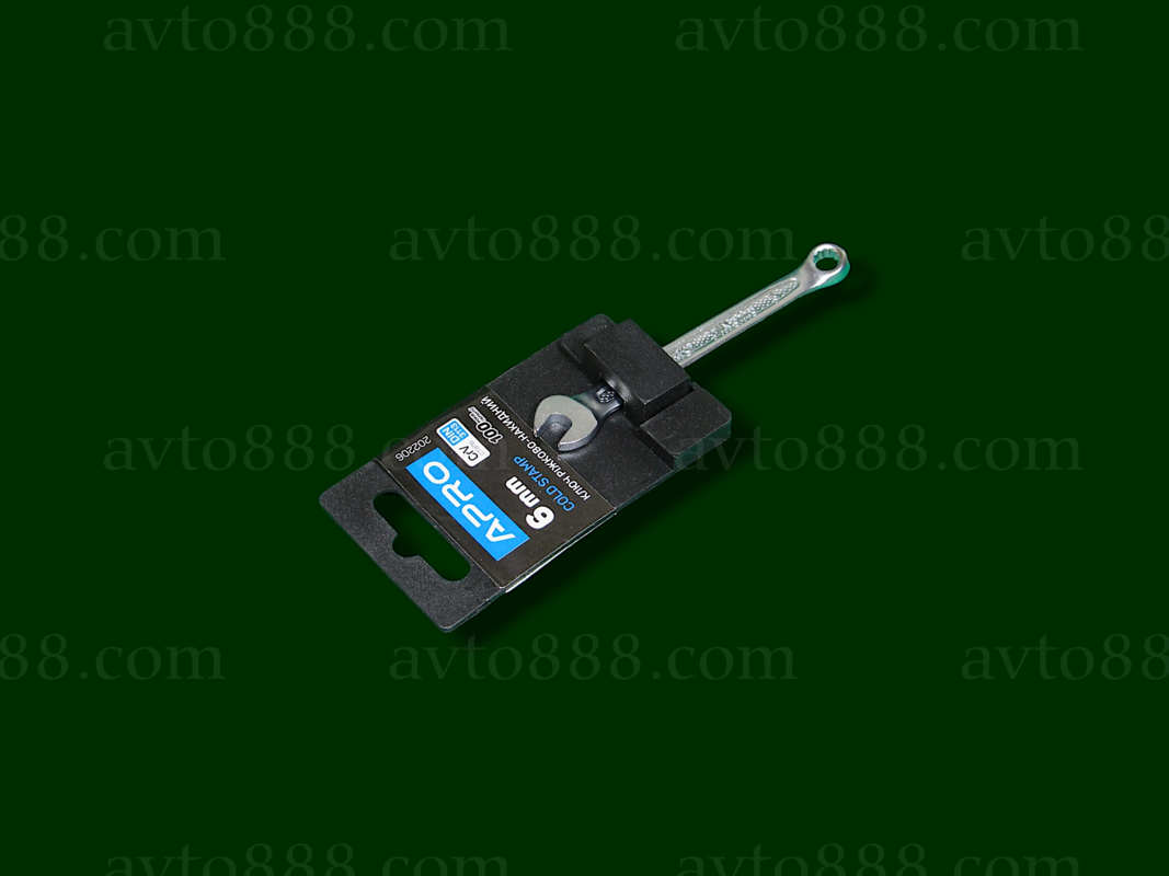ключ ріжково-накидний Холодний штамп DIN3113 CrV  6 мм  "APRO"