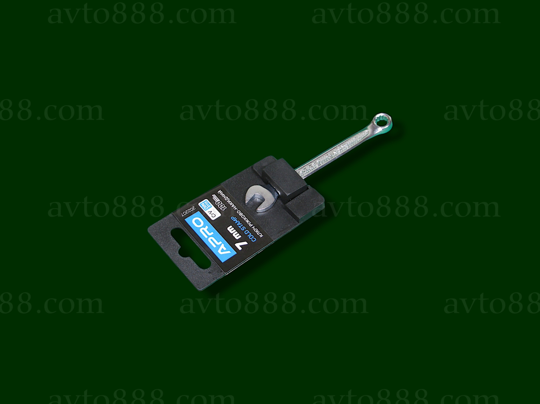 ключ ріжково-накидний Холодний штамп DIN3113 CrV  7 мм  "APRO"