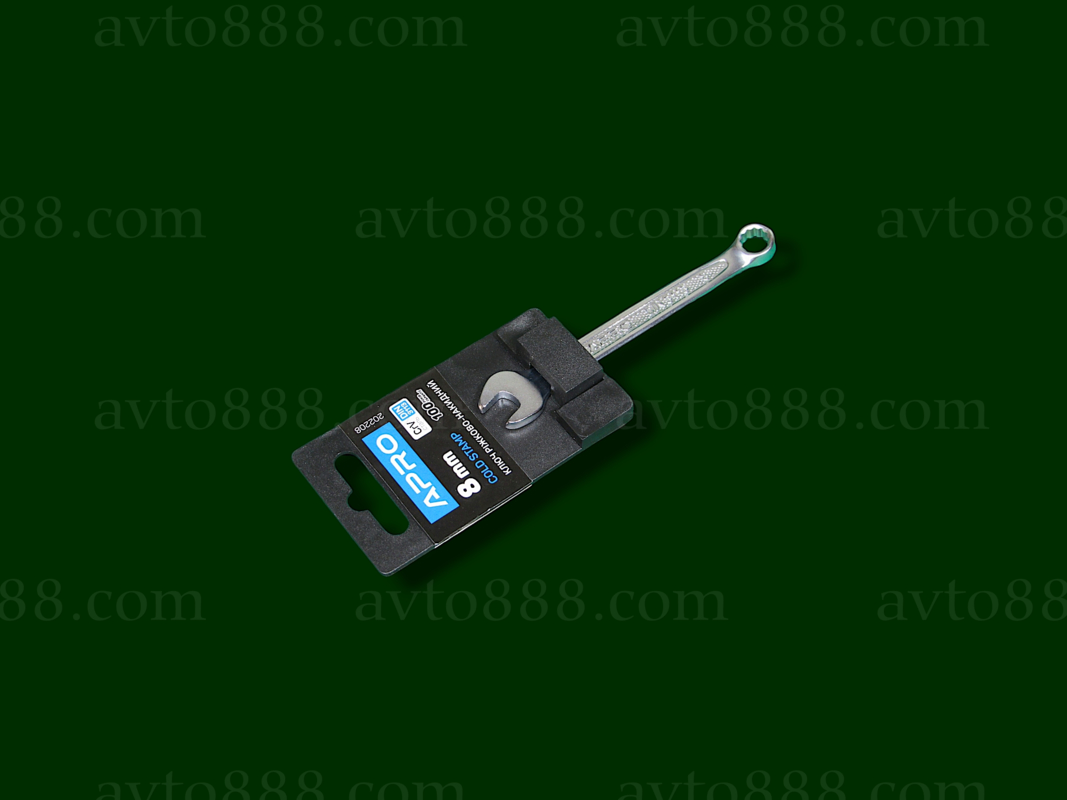 ключ ріжково-накидний Холодний штамп DIN3113 CrV  8 мм  "APRO"
