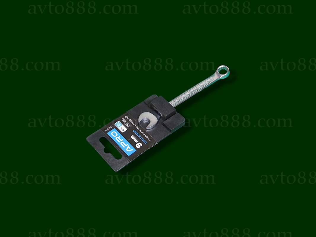 ключ ріжково-накидний Холодний штамп DIN3113 CrV  9 мм  "APRO"