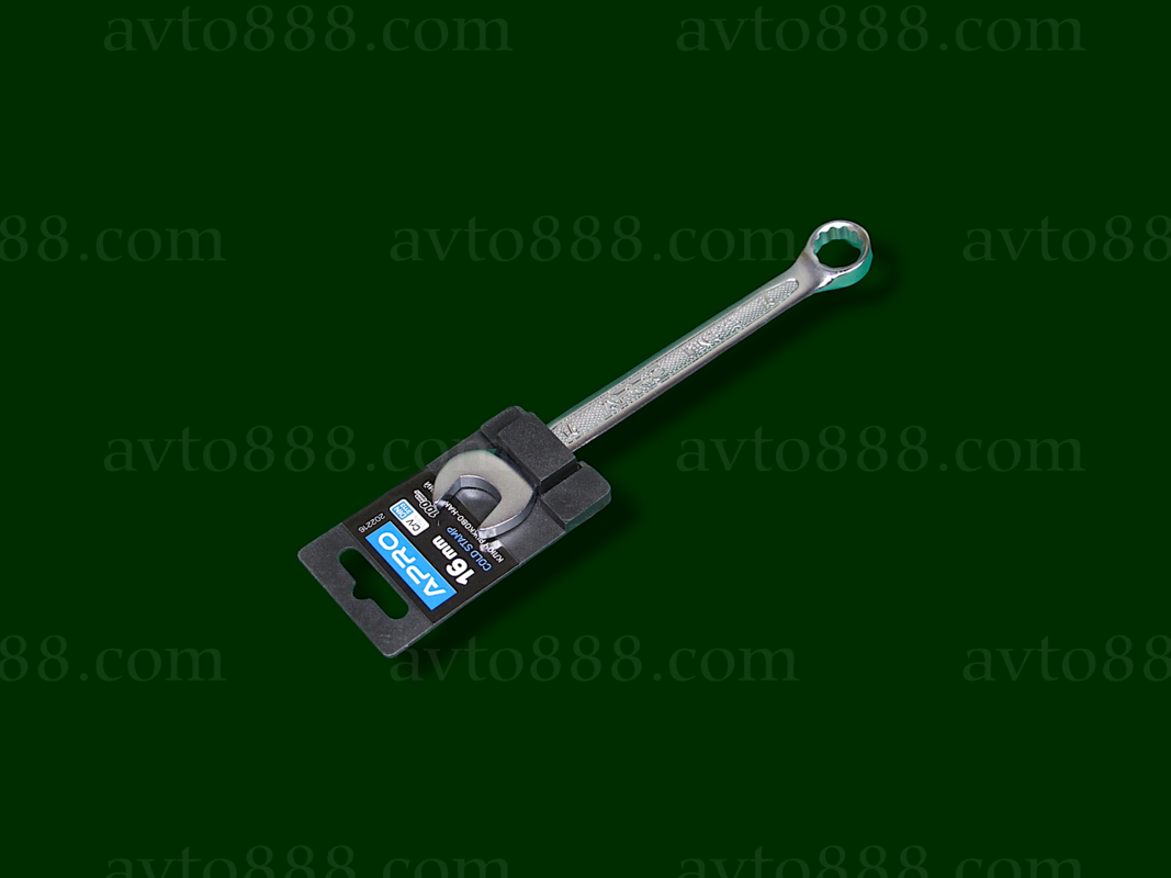 ключ ріжково-накидний Холодний штамп DIN3113 CrV 16 мм  "APRO"