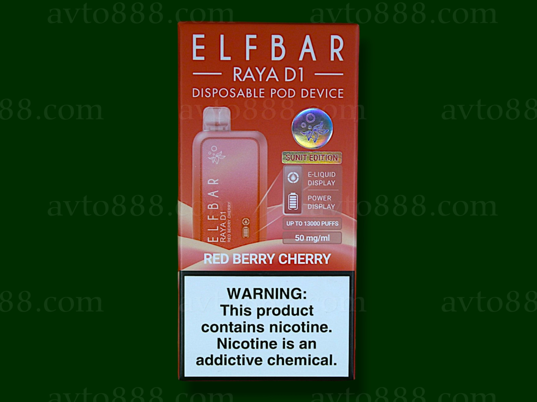 Elf Bar Raya D1 13000 Red Berry Cherry (Красная ягода Вишня) 5% Одноразовый POD