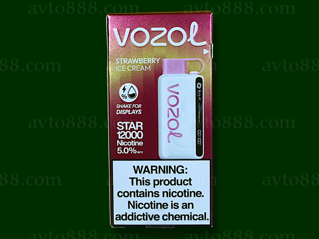 Vozol Star 12000 Strawberry Ice Cream (Клубничное мороженое) 5% Одноразовый POD